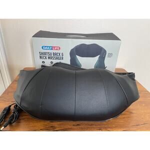 Daily Life Shiatsu Neck & Back Massager w/Soothing Heat Deep Tissue 3D Knead NEW